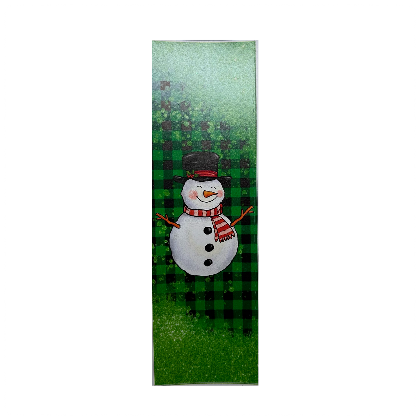 Green Plaid Snowman Pen Wrap