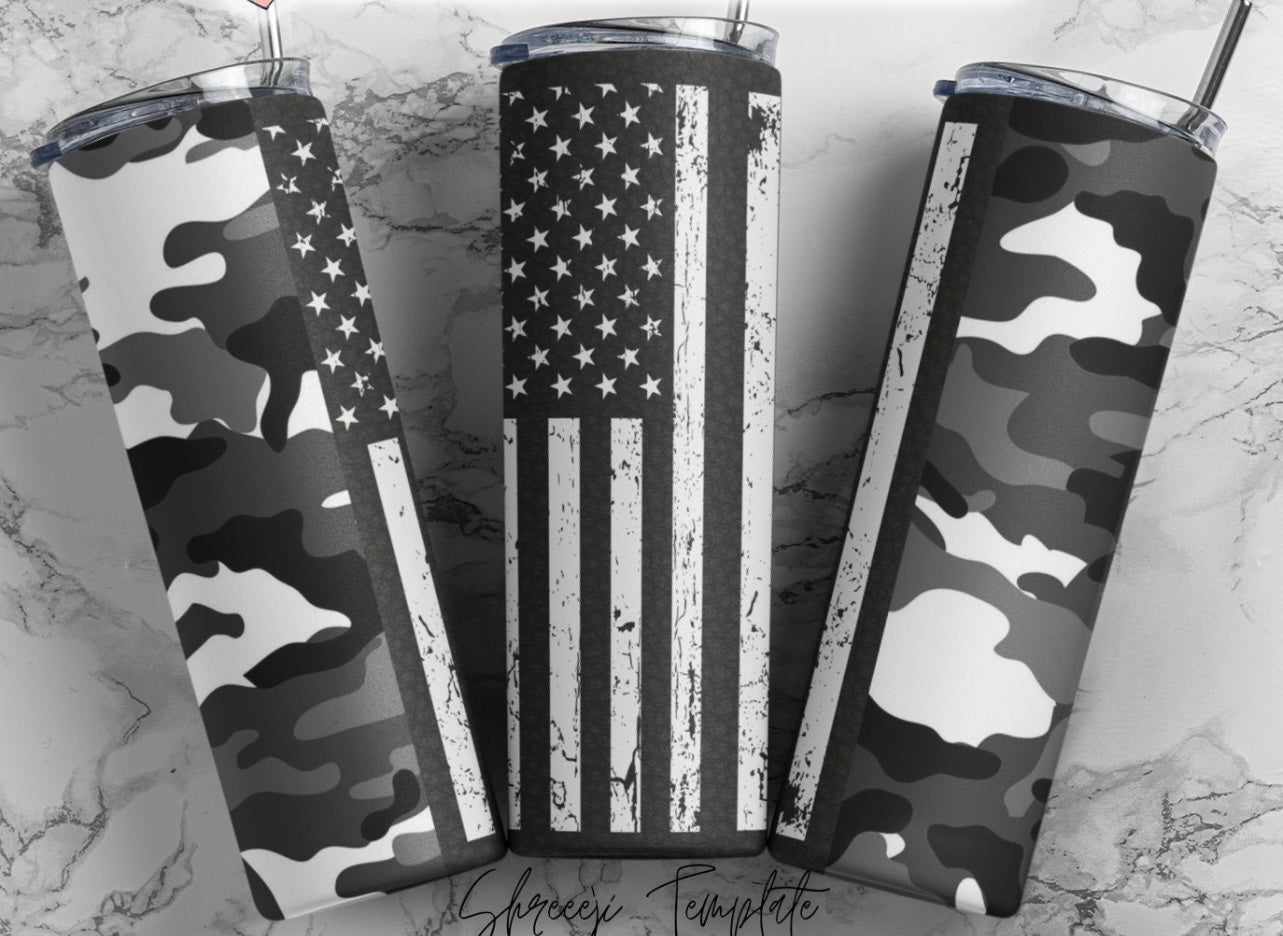 Camo & Flag Tumbler