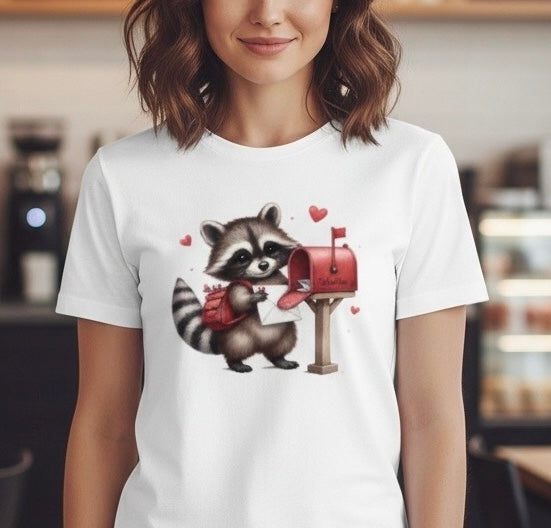 Valentines Raccoon Transfer