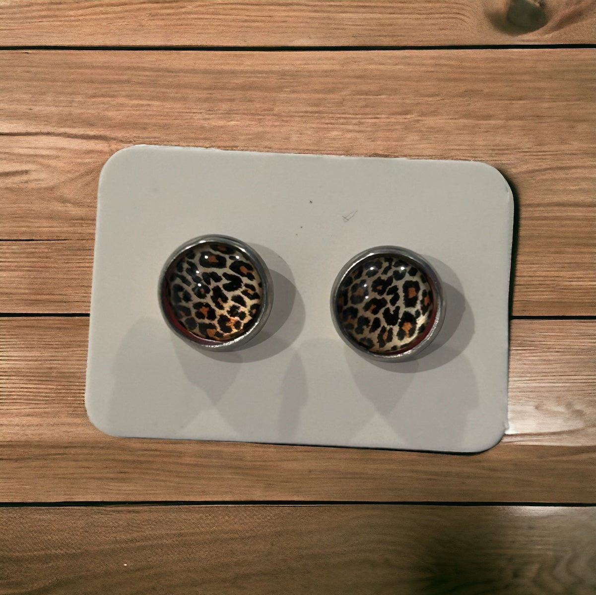 Leopard Stud Druzy Earrings