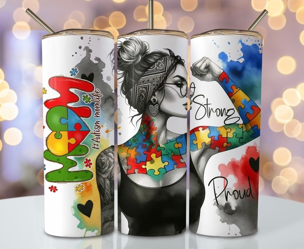 Autism Proud Mom Tumbler