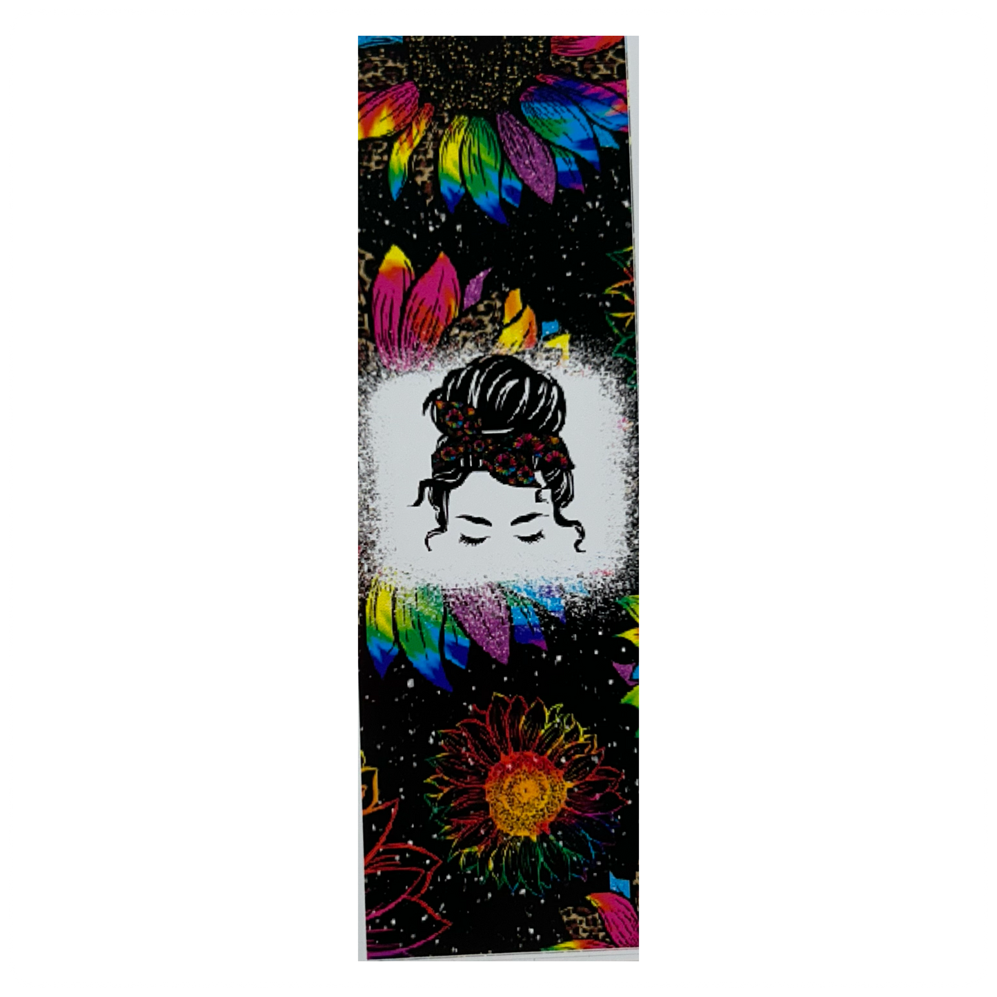 Colorful Sunflower with Messy Bun Pen Wrap