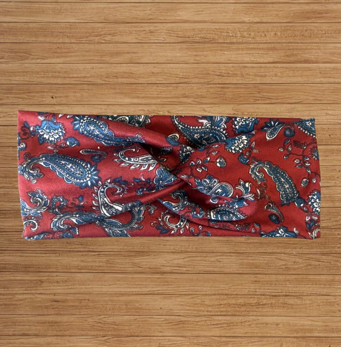 Maroon Paisley Twisty- Headband