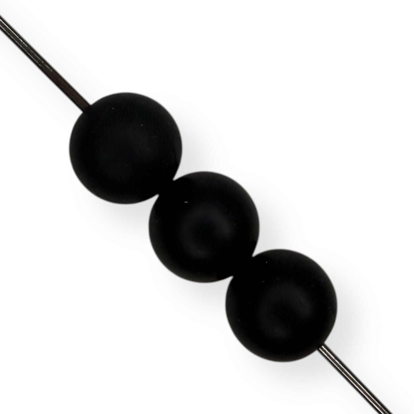 Black- 15mm Silicone Beads (25 pack)
