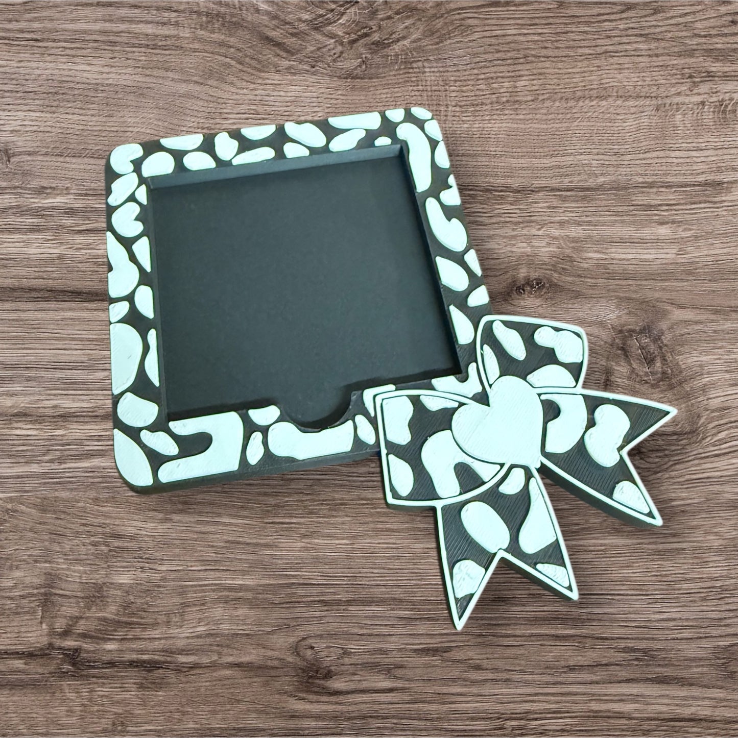 Cow Print with Bow Post It Holder