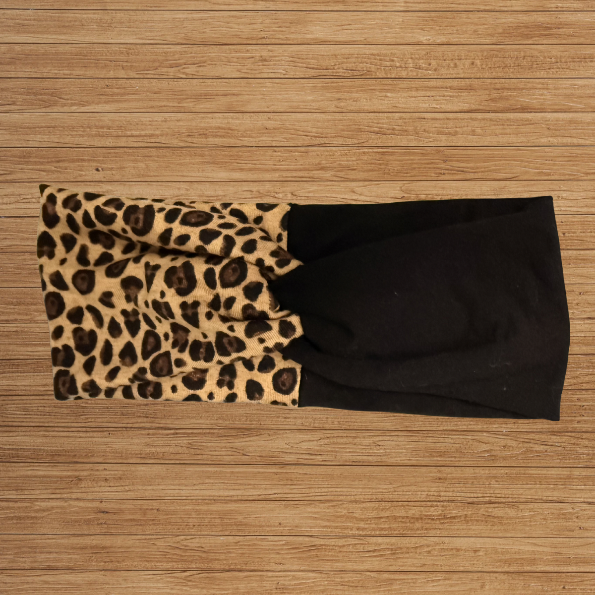 Leopard & Black Dual Twisty- Headband