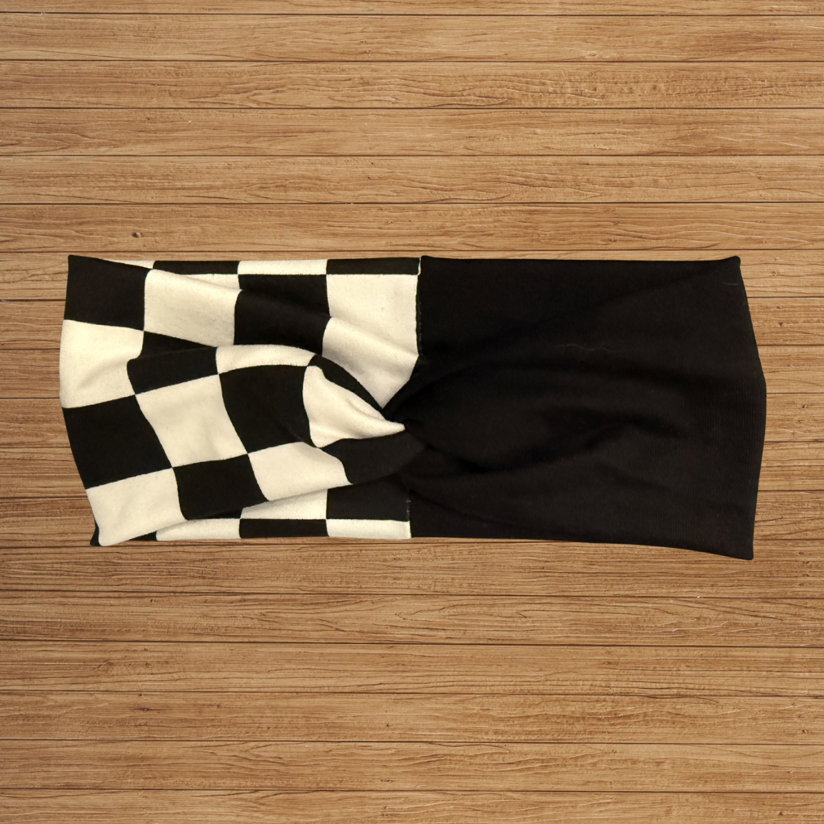 Checkered & Black Dual Twisty- Headband