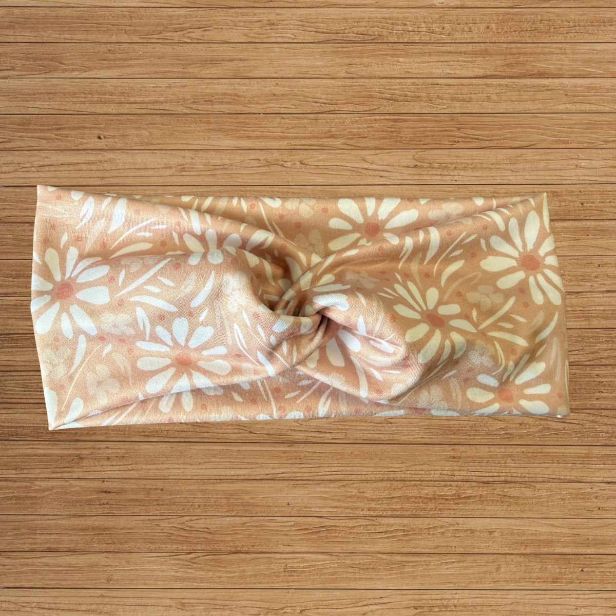 Peach Daisy Twisty- Headband