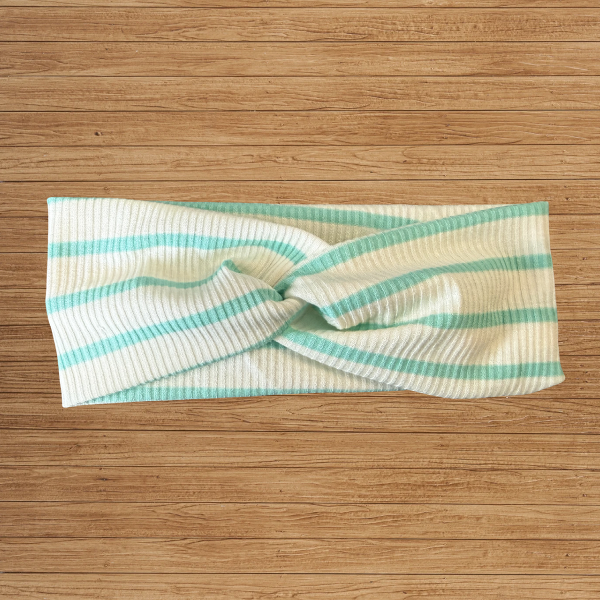 Teal Striped Twisty- Headband