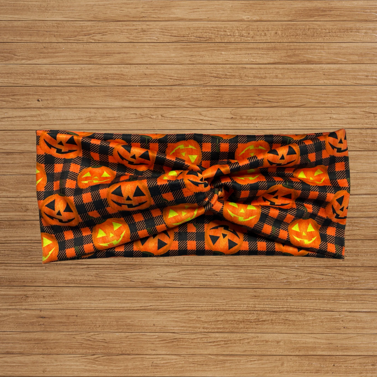 Pumpkin Plaid Twisty- Headband