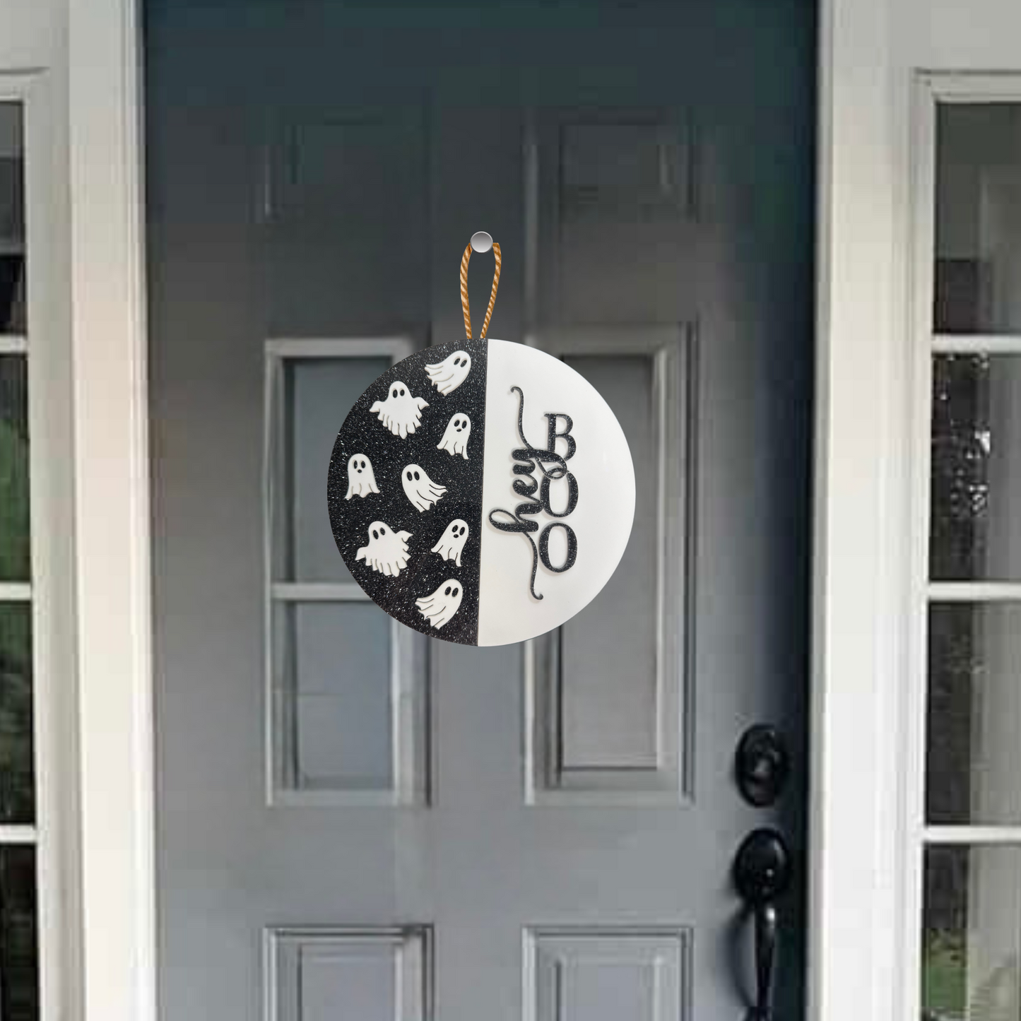 Hey Boo Door Sign- 10 Inch