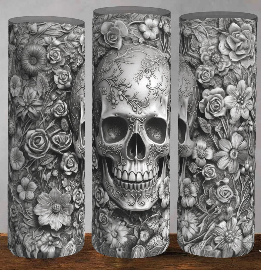 Metallic Skull Tumbler