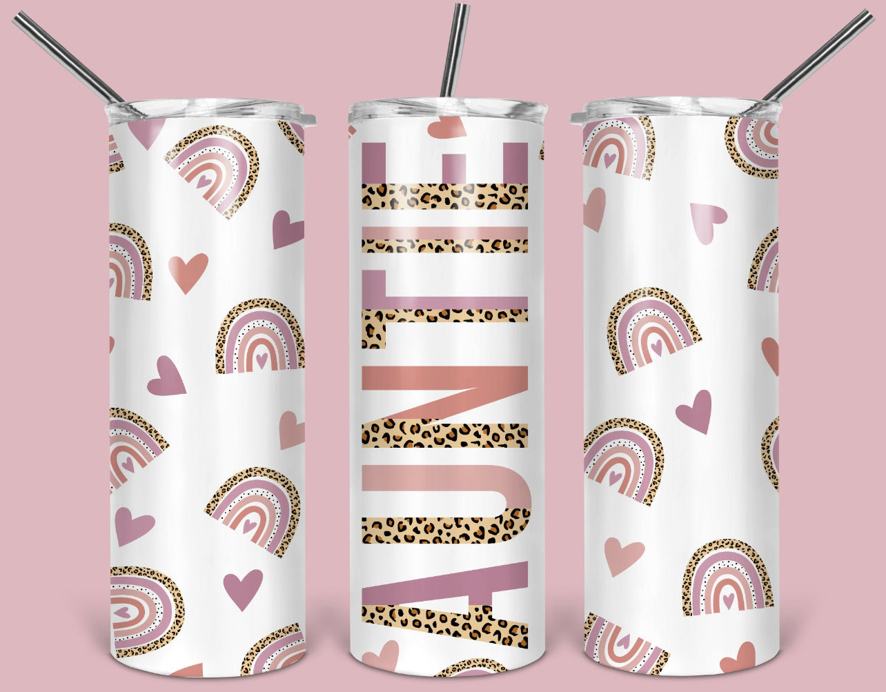 Auntie with Rainbows Tumbler