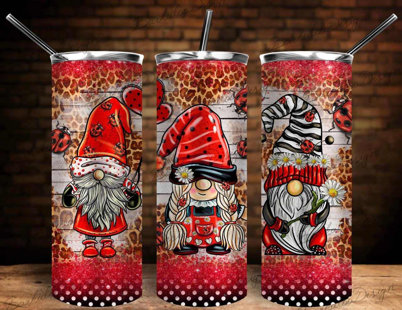 Ladybug Gnomes Tumbler