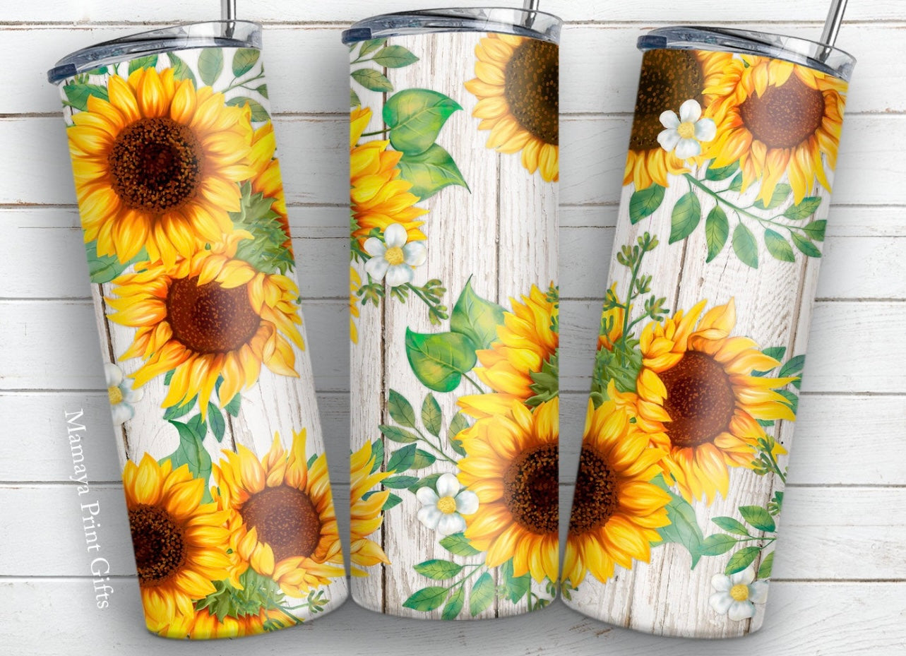 Rustic Wild Sunflowers Tumbler