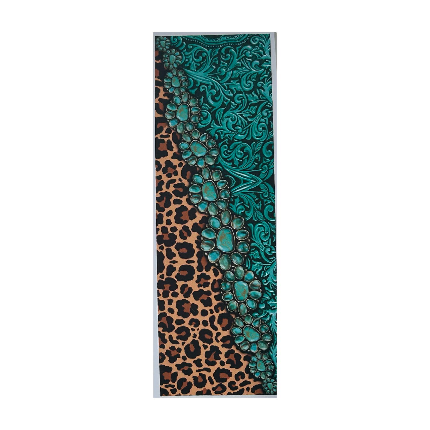 Teal Gem with Leopard Pen Wrap