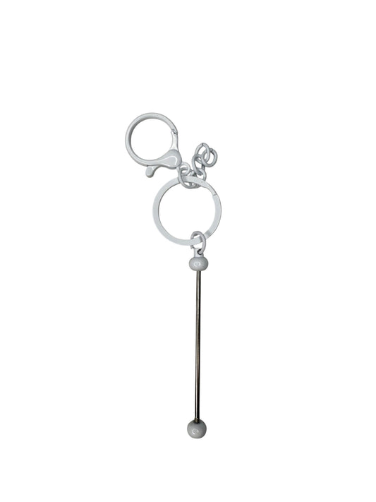 Beadable Keychain- White