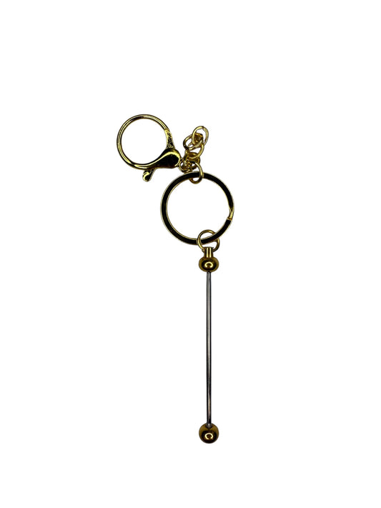 Beadable Keychain- Gold