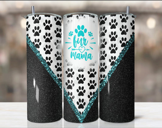 Fur Mama Paw Prints Tumbler