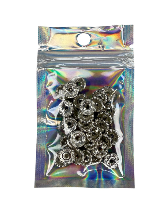 Silver Metal Rhinestone Spacers 12mm (30 pack)