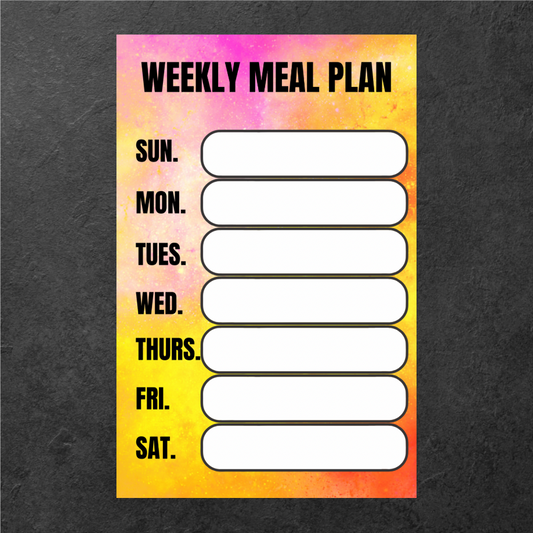 Weekly Meal Plan Notepad- Sunset