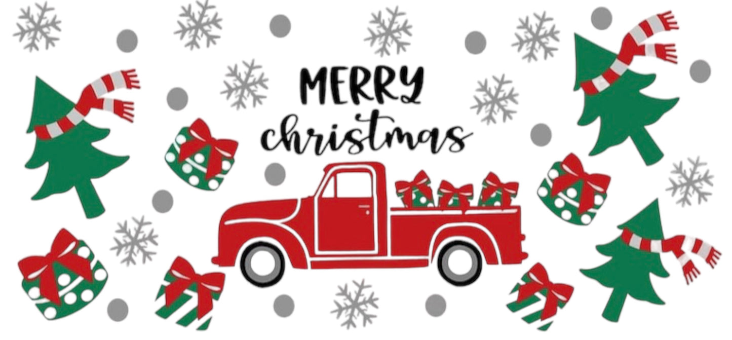 Christmas Truck- 16 oz. Libbey Wrap