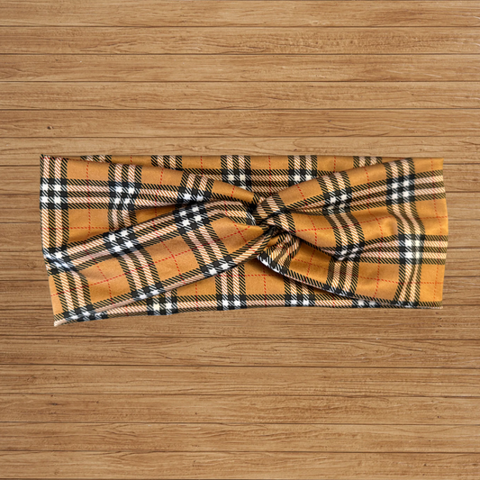 BurrBerry Plaid Twisty- Headband