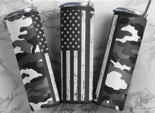 Camo & Flag Tumbler