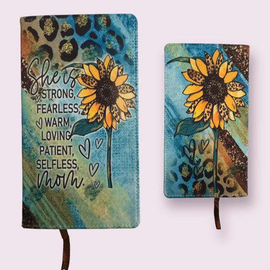 She Is Mom- Small Faux Leather Notebook