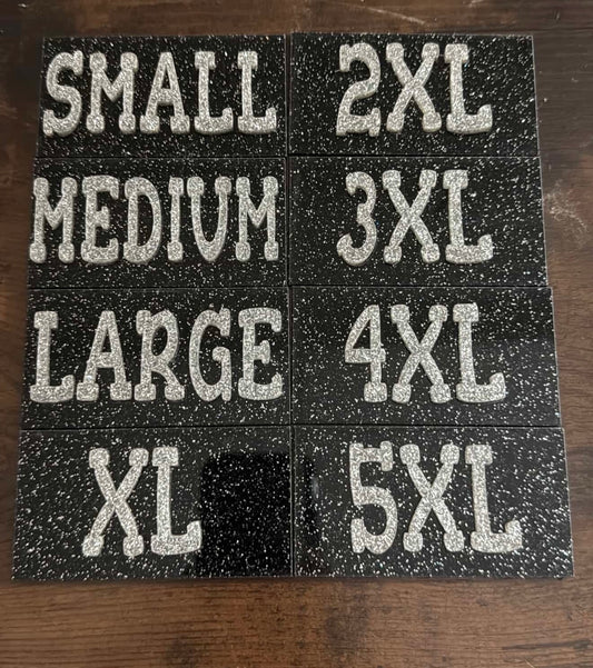 Size Tags- Acrylic