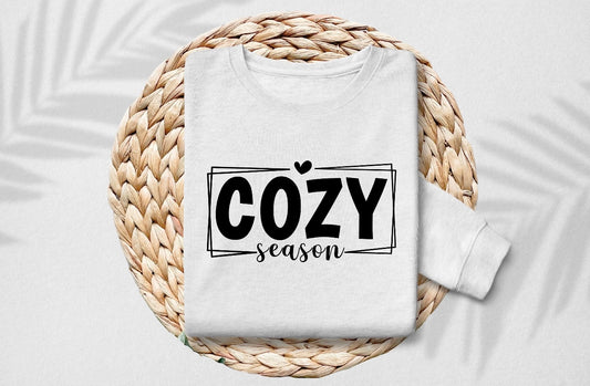 Cozy Season Vinyl Shirt Print- White Font