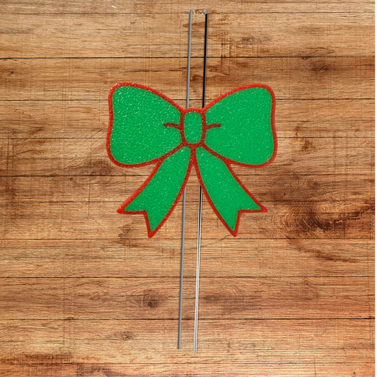 Christmas Bow Straw Topper