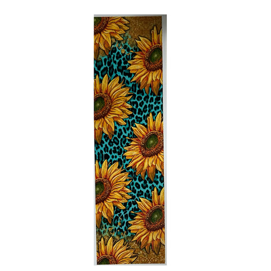 Teal Leopard w/ Sunflowers Pen Wrap