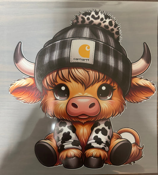Cow Print Bougie Hart Vinyl