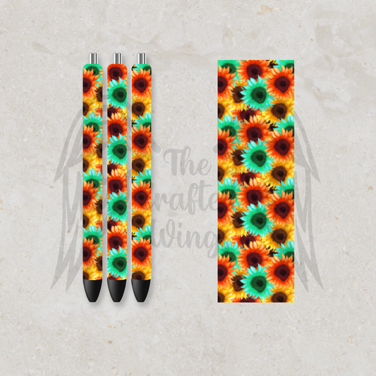Cluster Sunflowers Pen Design