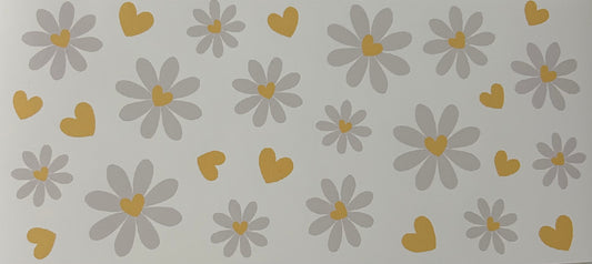 White & Yellow Flowers- 16 oz. Libbey Wrap