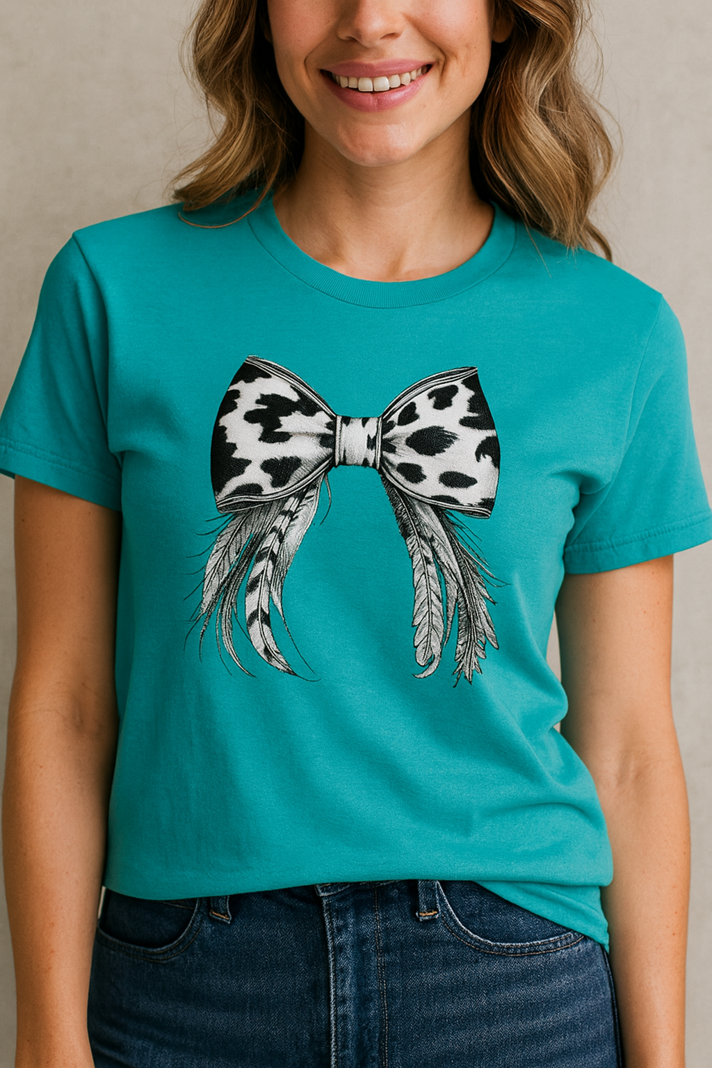 Cow Print Bow Transfer