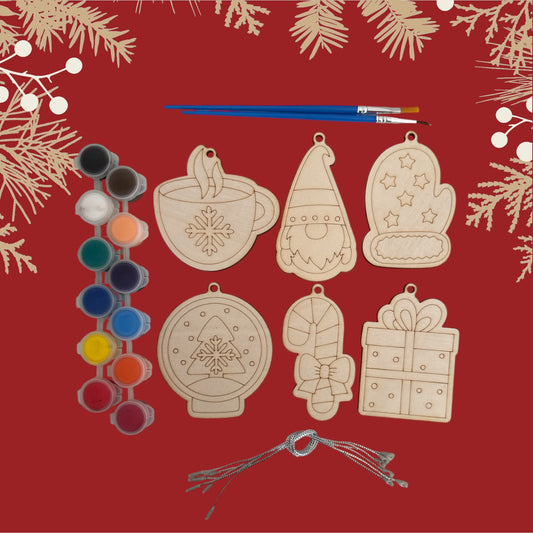 DIY Wooden Ornament-Set C