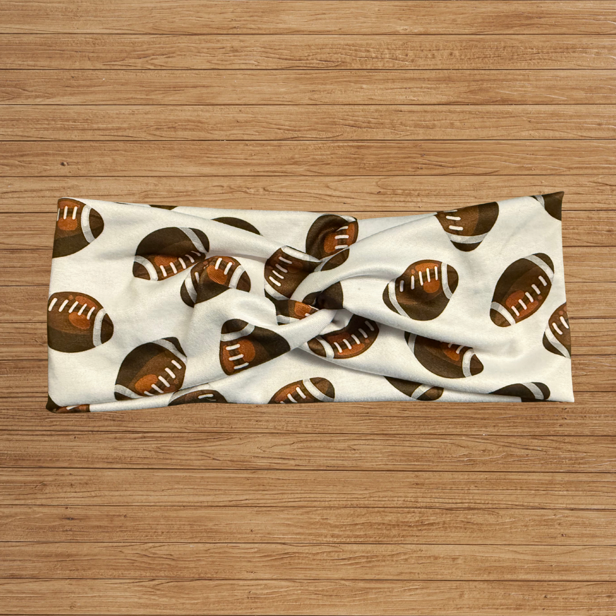 Football on White Twisty- Headband