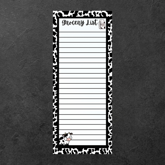 Grocery List Notepad- Cow