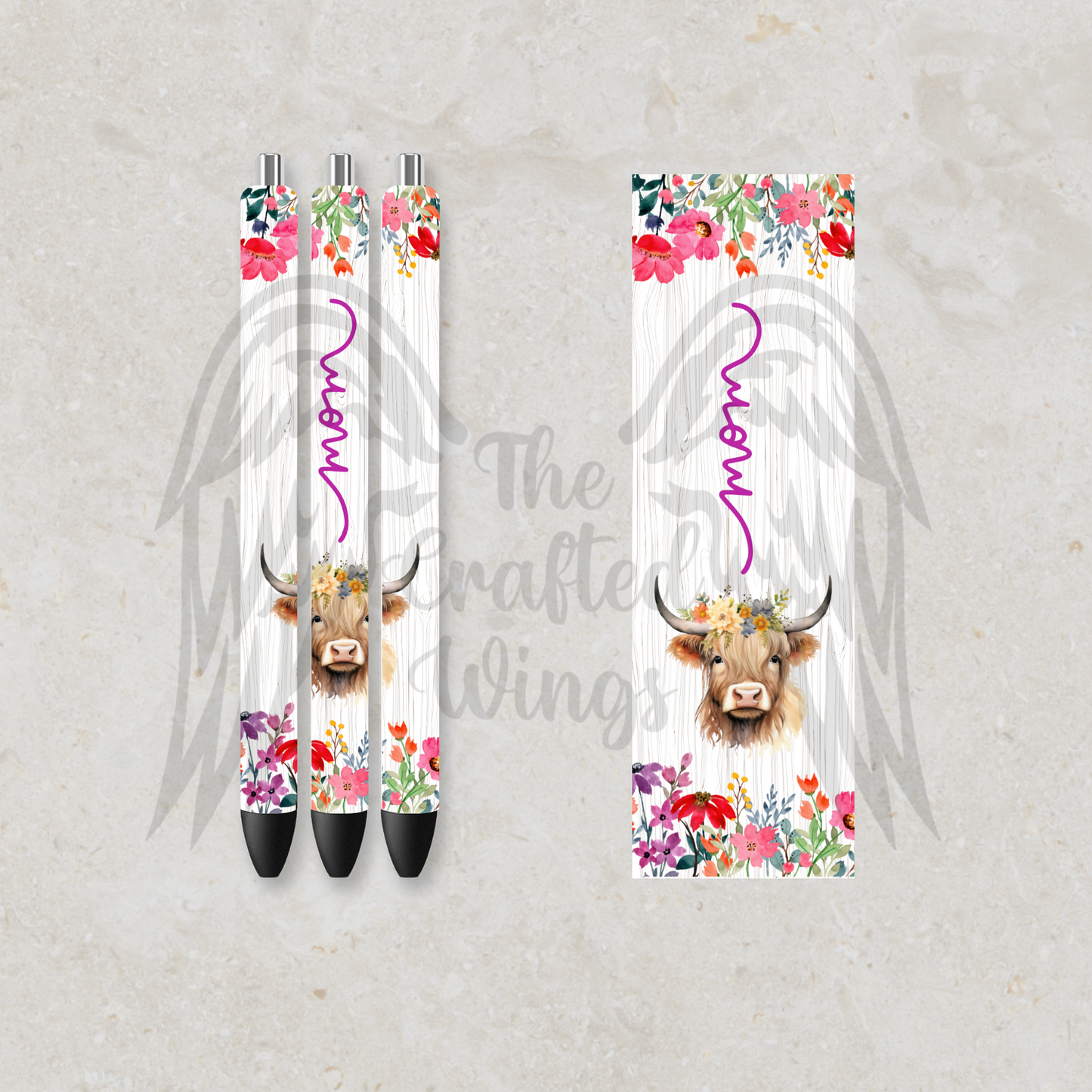 Mom Highland Cow Pen Design