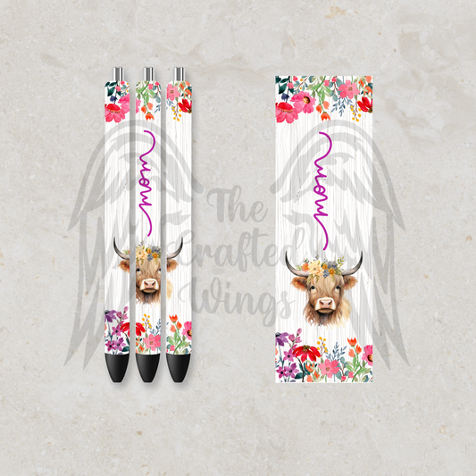 Mom Highland Cow Pen Design