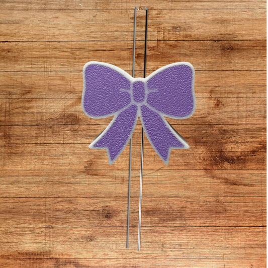 Purple Bow Straw Topper