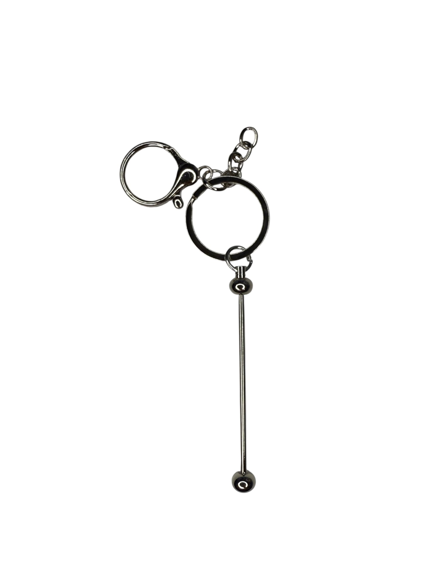 Beadable Keychain- Silver