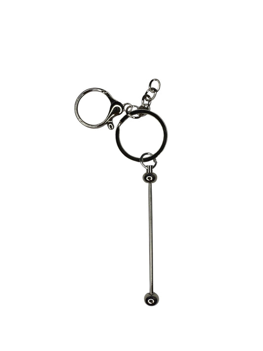 Beadable Keychain- Silver