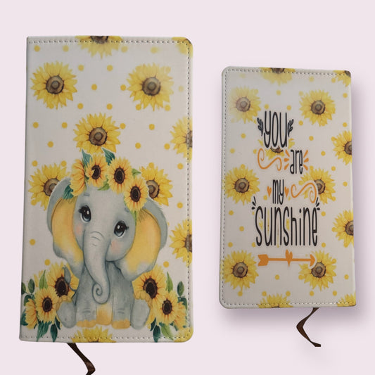 Elephant Sunshine- Small Faux Leather Notebook