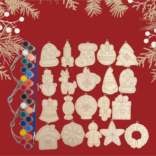 DIY Wooden Ornament- 20 Pack