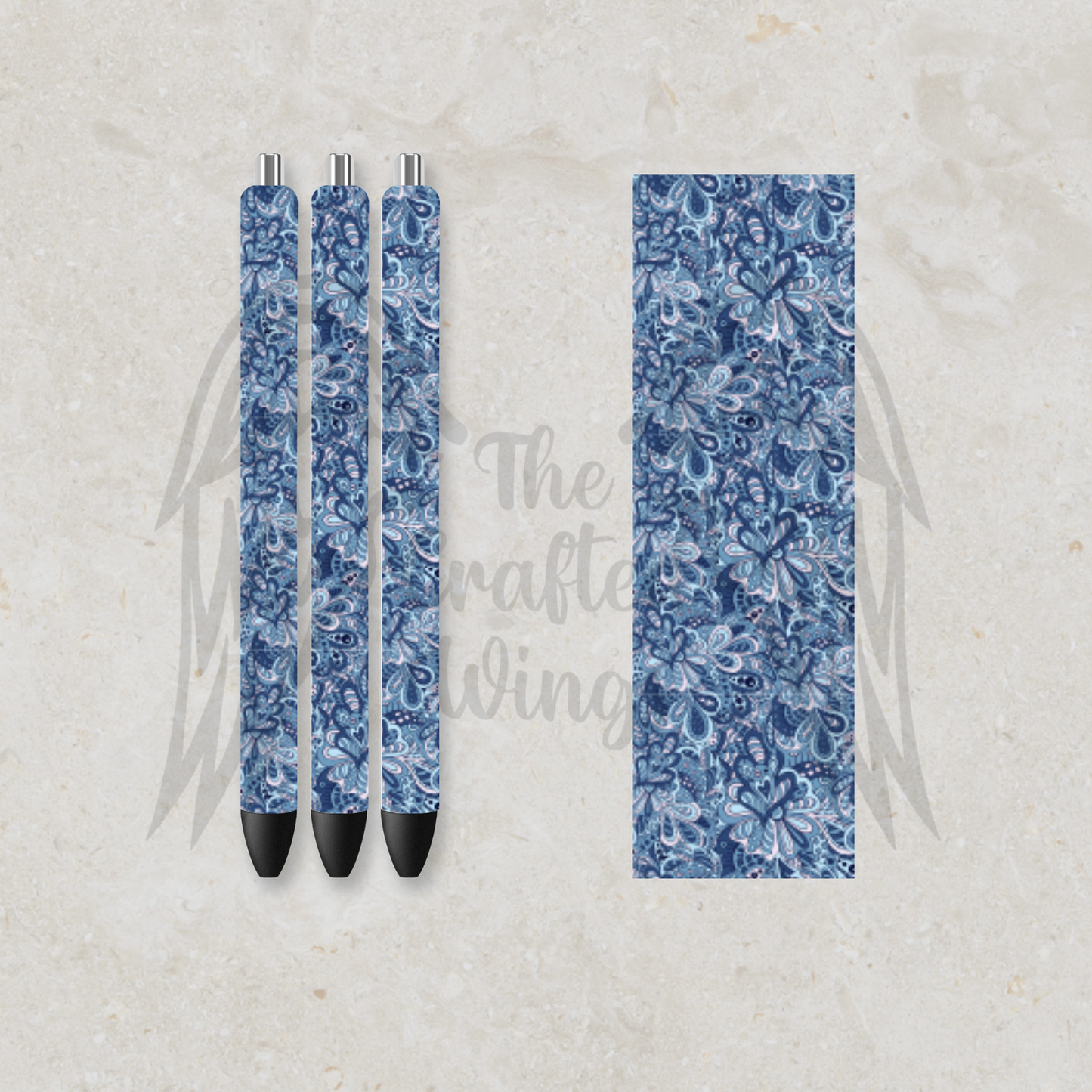 Blue Paisley Pen Design