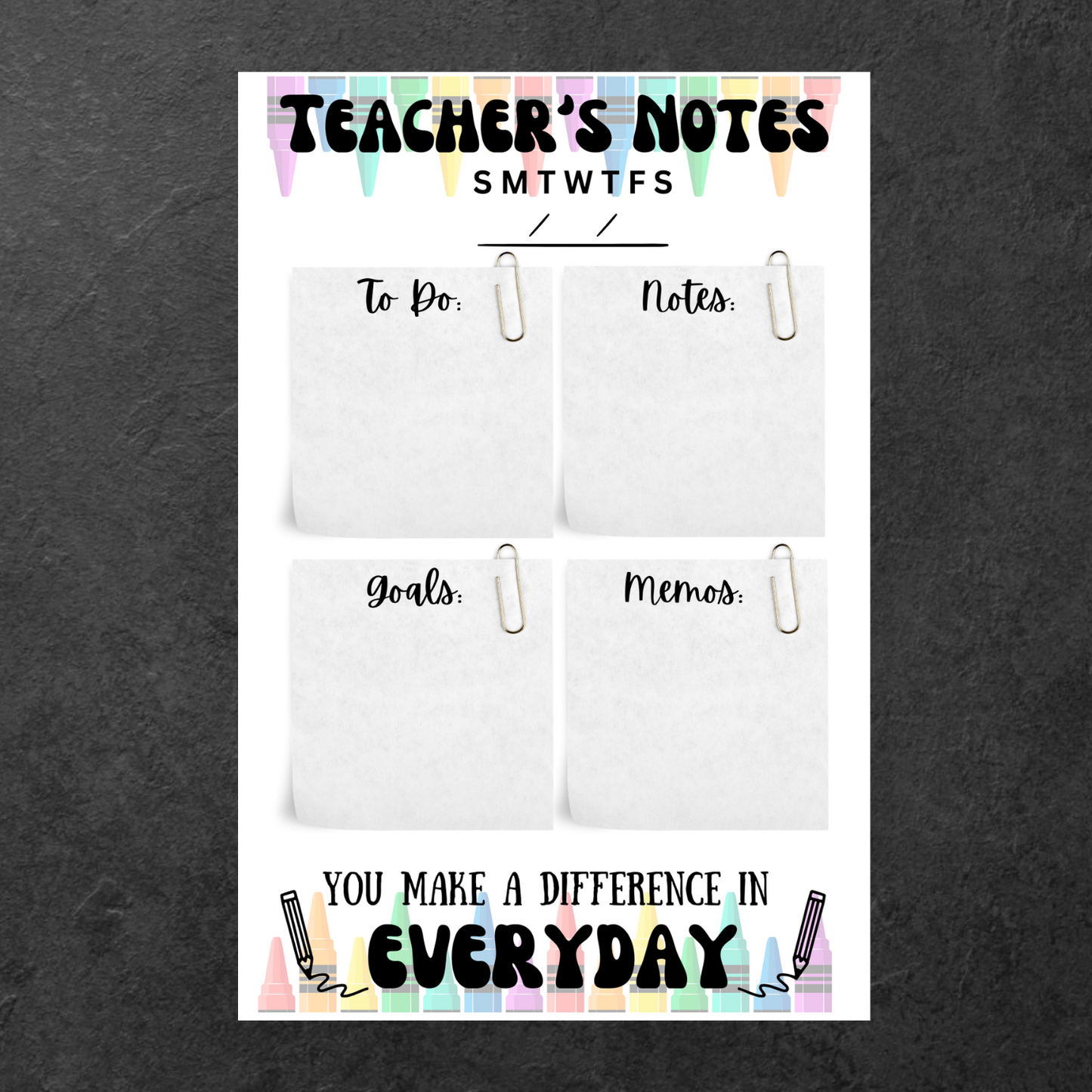 Teachers Notes Notepad