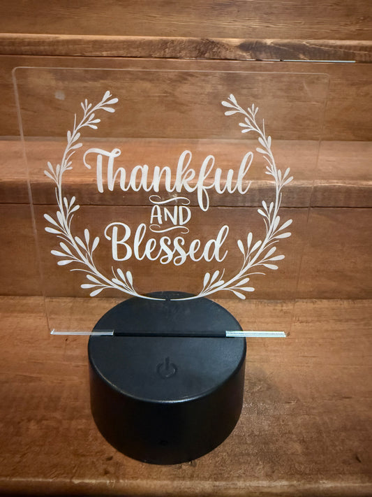 Thankful & Blessed - USB Nite Light